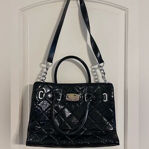Michael Kors Quilted Patent Tote Bag with Chain Strap